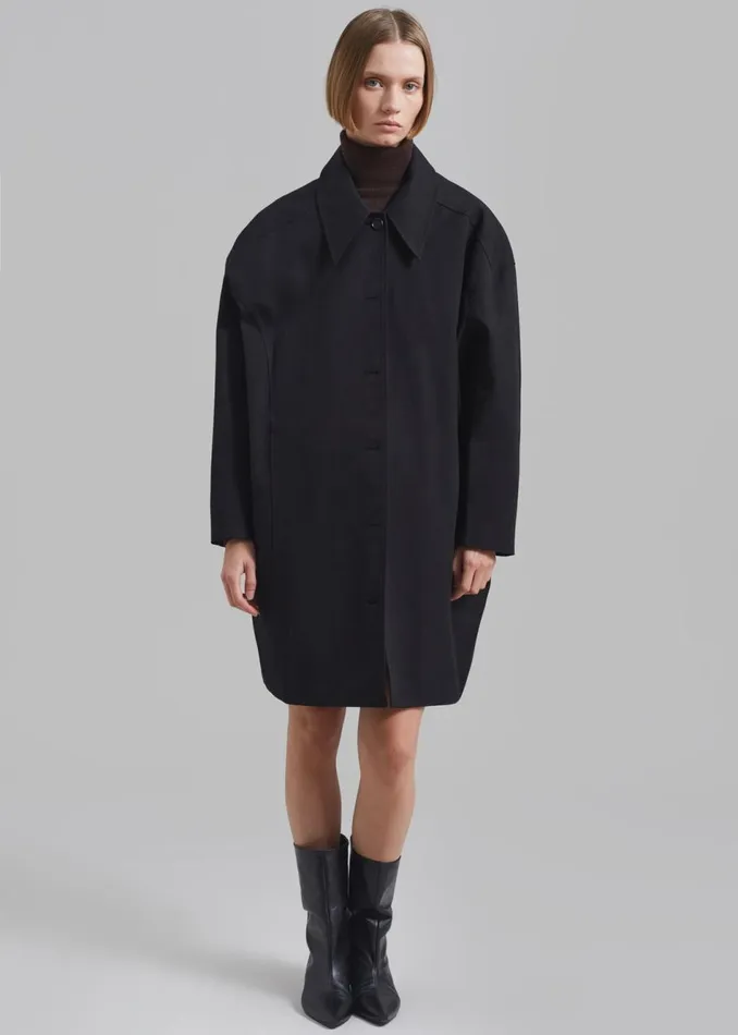 Women The Frankie Shop Outerwear Stevie Peacoat Black