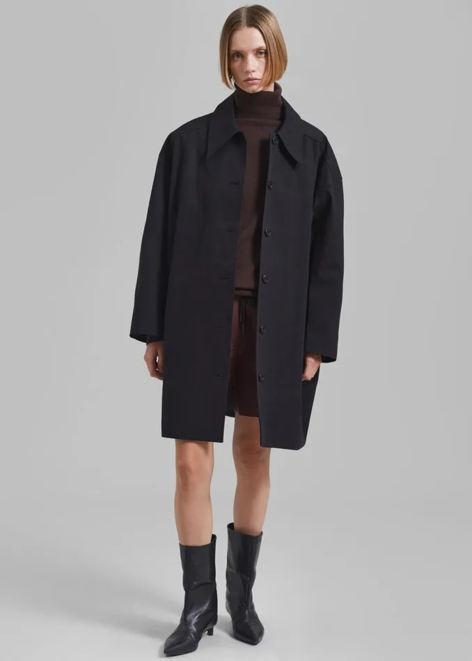 Women The Frankie Shop Outerwear Stevie Peacoat Black