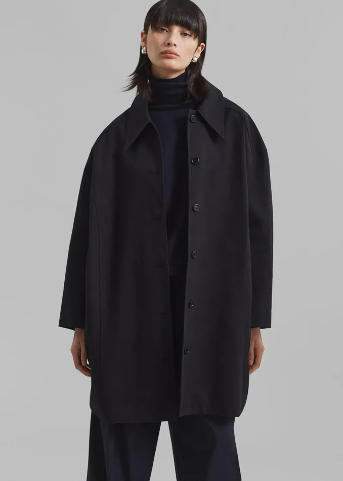 Women The Frankie Shop Outerwear Stevie Peacoat Black