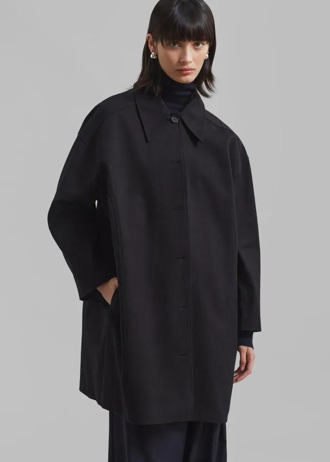 Women The Frankie Shop Outerwear Stevie Peacoat Black