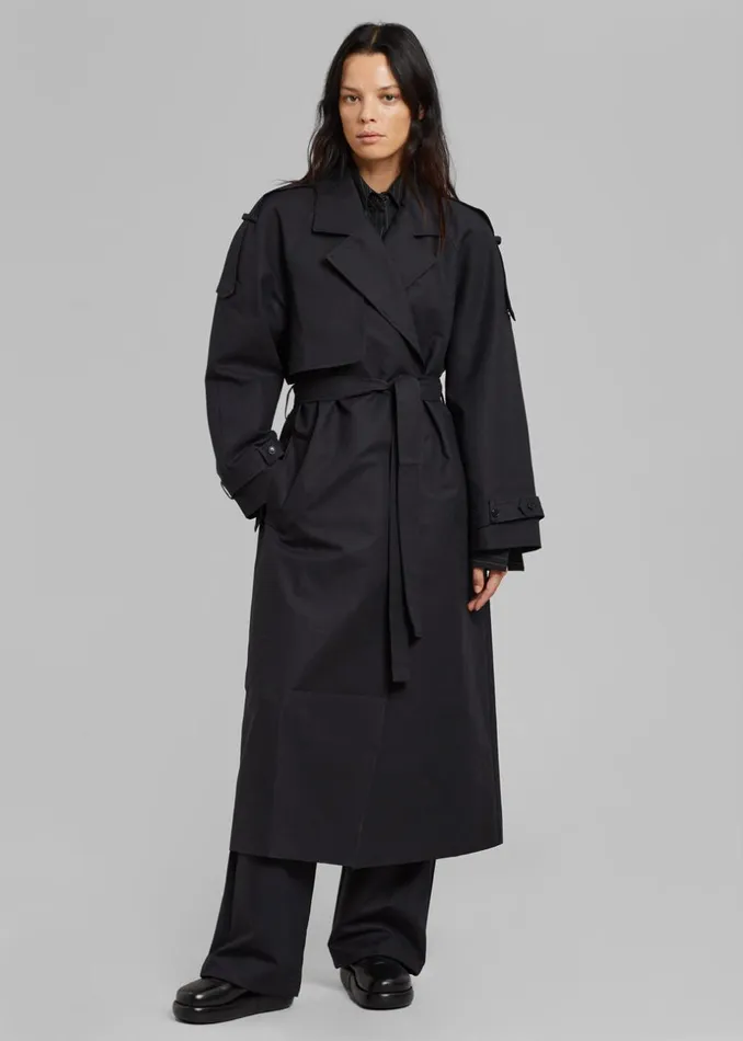 Women The Frankie Shop Outerwear Suzanne Trench Coat Black