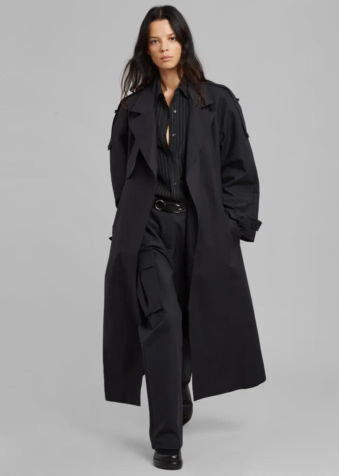 Women The Frankie Shop Outerwear Suzanne Trench Coat Black