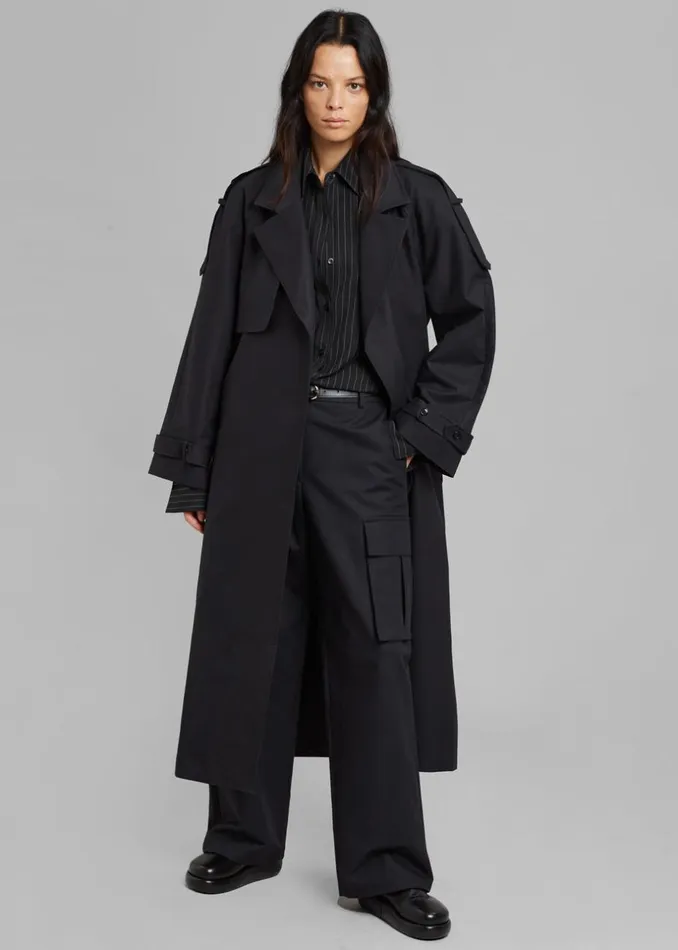 Women The Frankie Shop Outerwear Suzanne Trench Coat Black