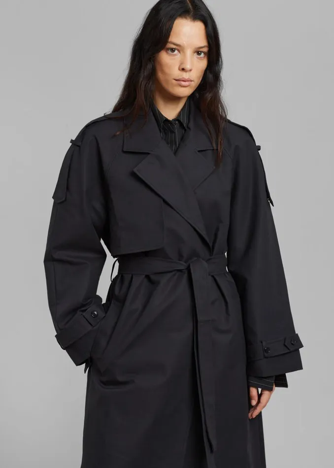 Women The Frankie Shop Outerwear Suzanne Trench Coat Black