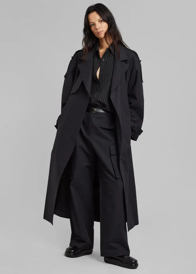 Women The Frankie Shop Outerwear Suzanne Trench Coat Black