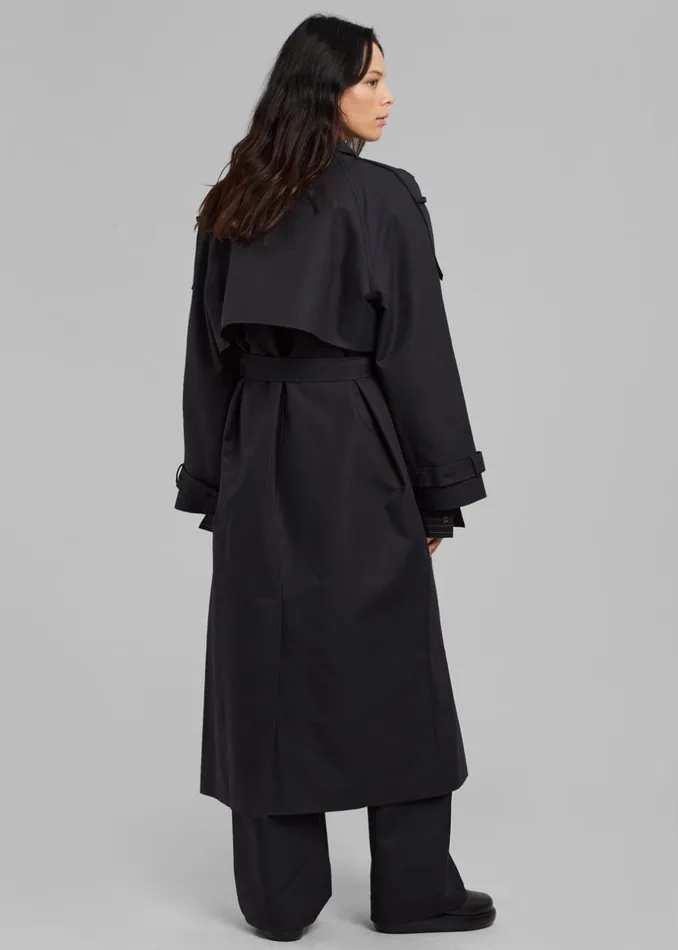 Women The Frankie Shop Outerwear Suzanne Trench Coat Black