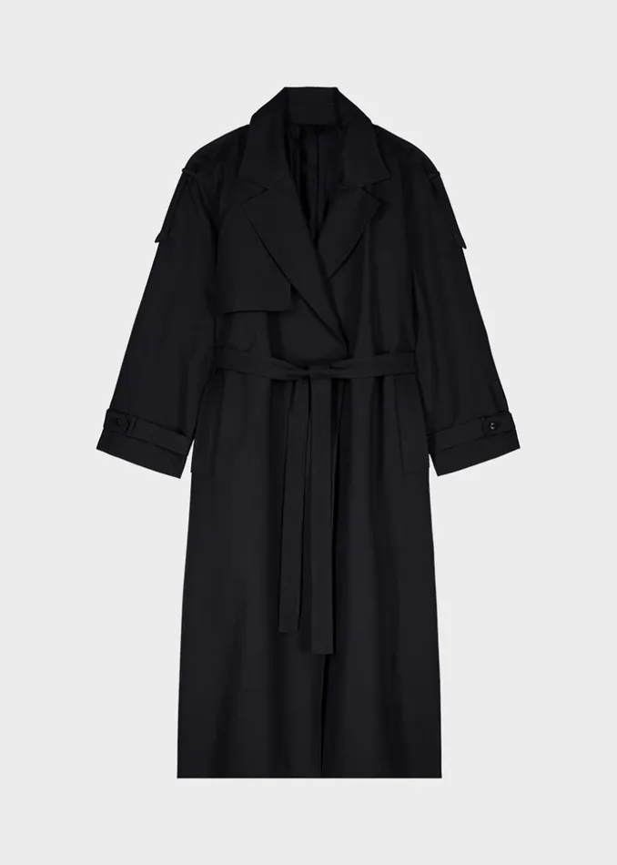 Women The Frankie Shop Outerwear Suzanne Trench Coat Black
