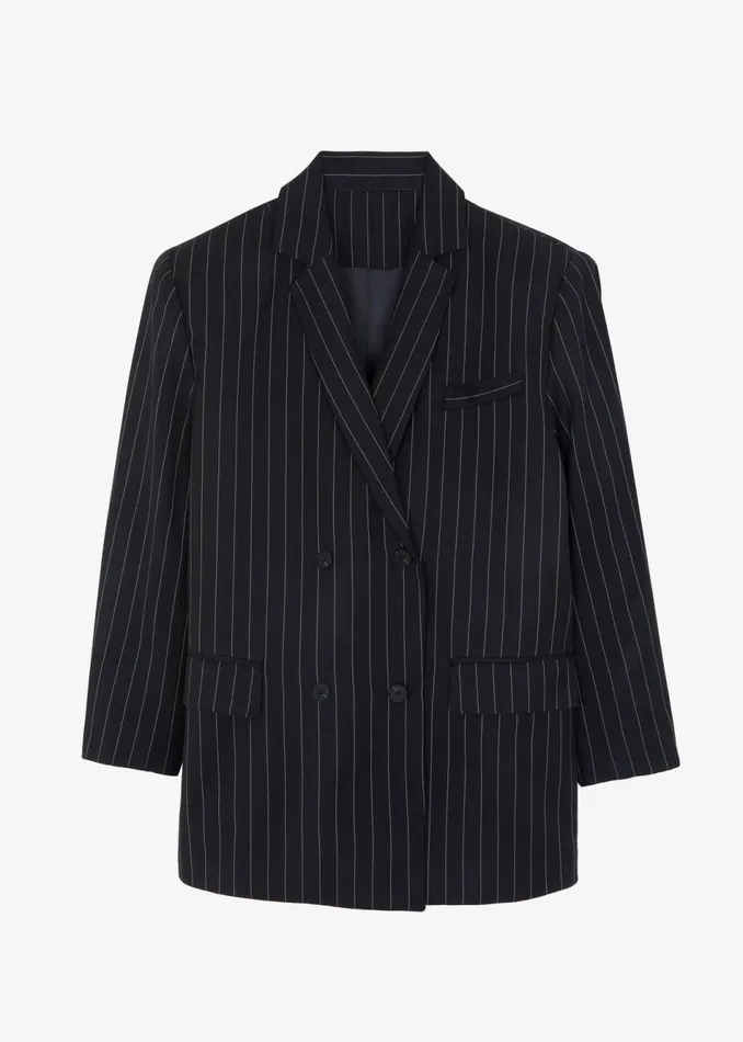 Women The Frankie Shop Outerwear Sybil Blazer Black Pinstripe