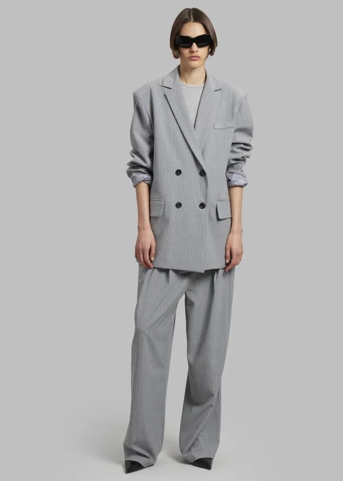 Women The Frankie Shop Outerwear Sybil Blazer Grey Pinstripe