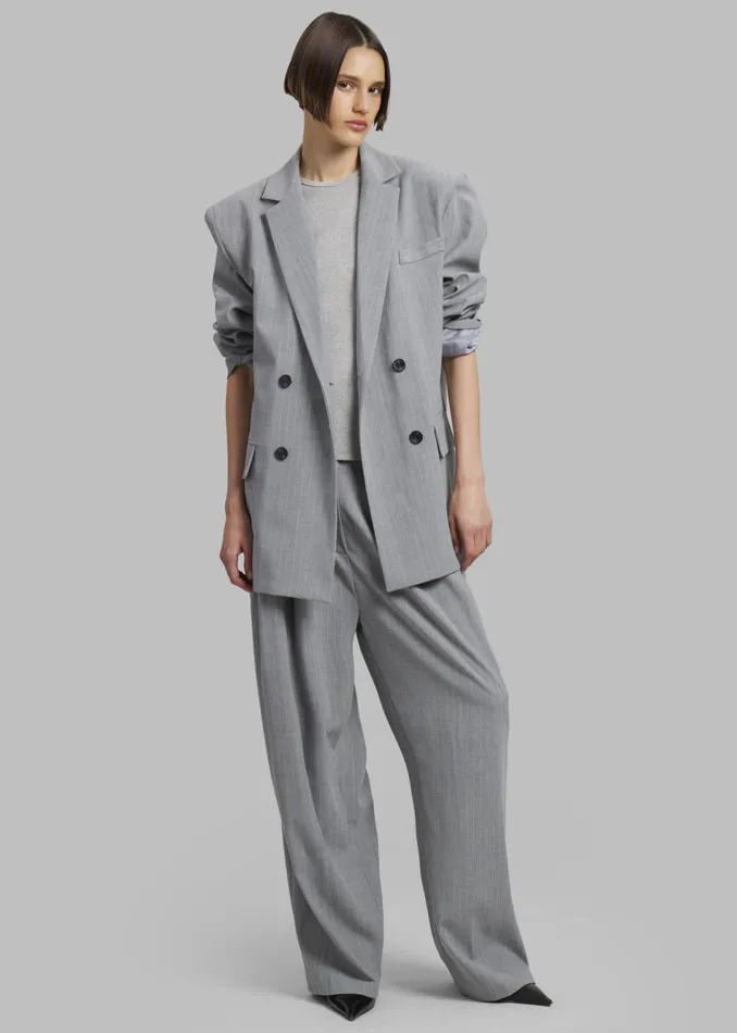 Women The Frankie Shop Outerwear Sybil Blazer Grey Pinstripe
