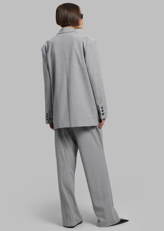 Women The Frankie Shop Outerwear Sybil Blazer Grey Pinstripe