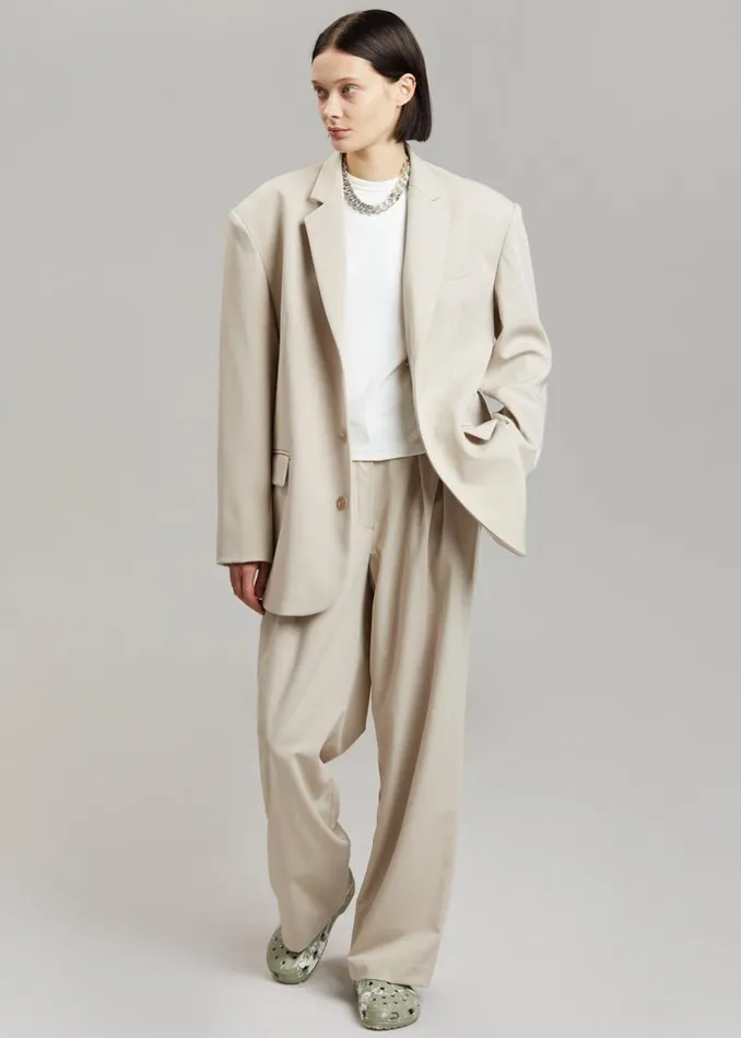 Women The Frankie Shop Outerwear Tansy Oversized Blazer Beige