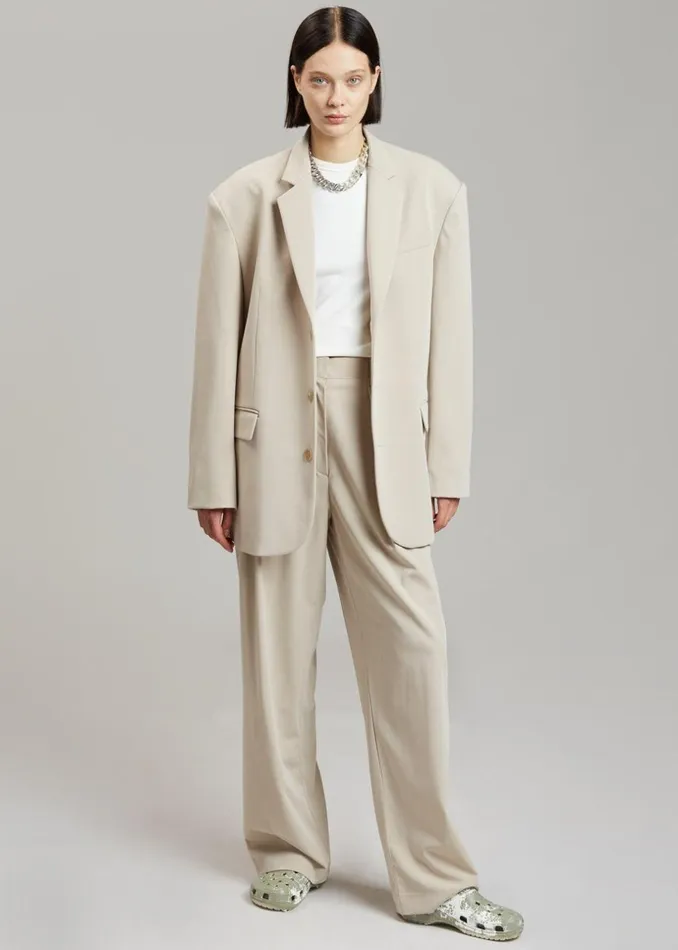 Women The Frankie Shop Outerwear Tansy Oversized Blazer Beige
