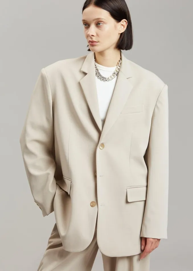 Women The Frankie Shop Outerwear Tansy Oversized Blazer Beige