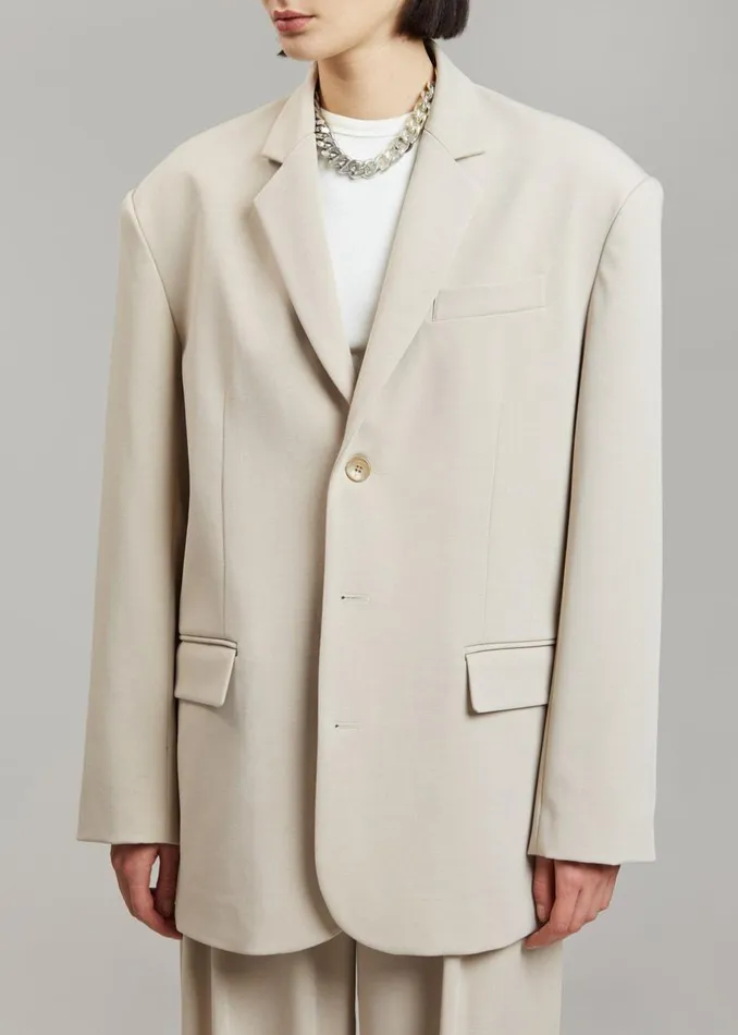 Women The Frankie Shop Outerwear Tansy Oversized Blazer Beige