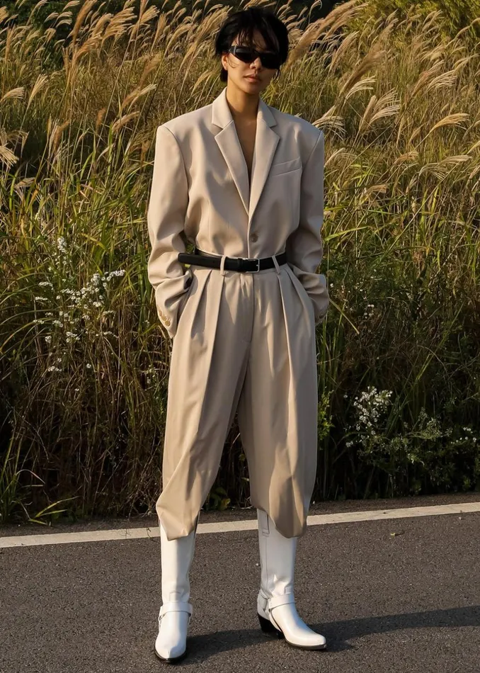 Women The Frankie Shop Outerwear Tansy Oversized Blazer Beige