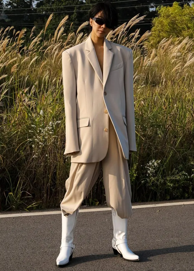 Women The Frankie Shop Outerwear Tansy Oversized Blazer Beige