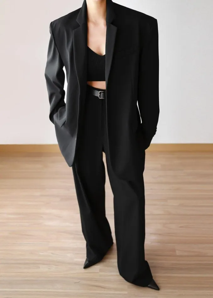 Women The Frankie Shop Outerwear Tansy Oversized Blazer Black