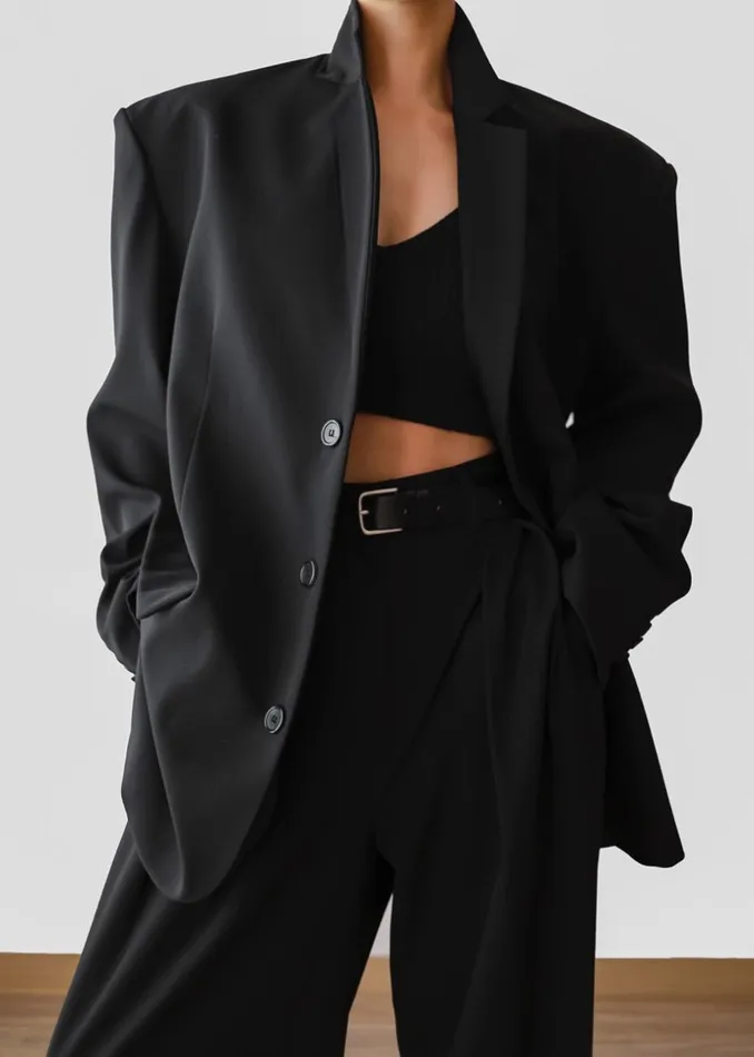 Women The Frankie Shop Outerwear Tansy Oversized Blazer Black