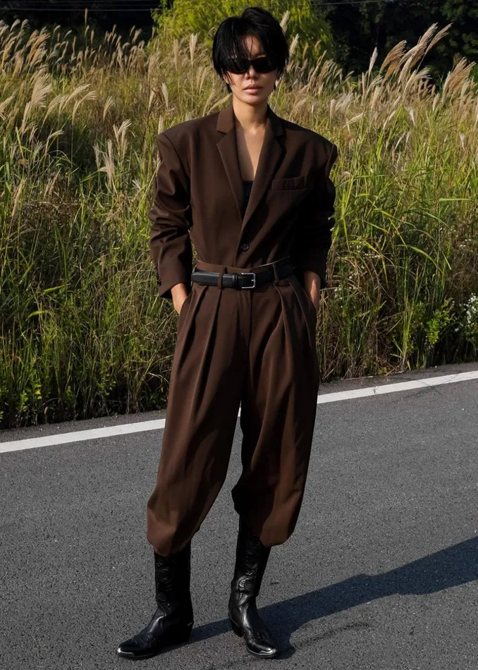 Women The Frankie Shop Outerwear Tansy Oversized Blazer Chocolate