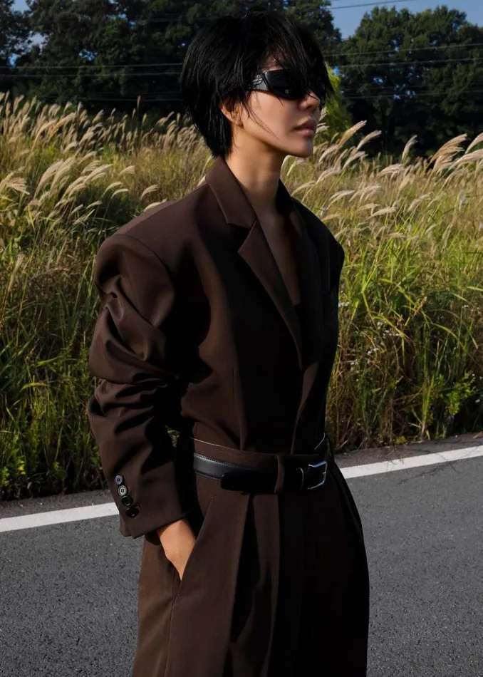 Women The Frankie Shop Outerwear Tansy Oversized Blazer Chocolate