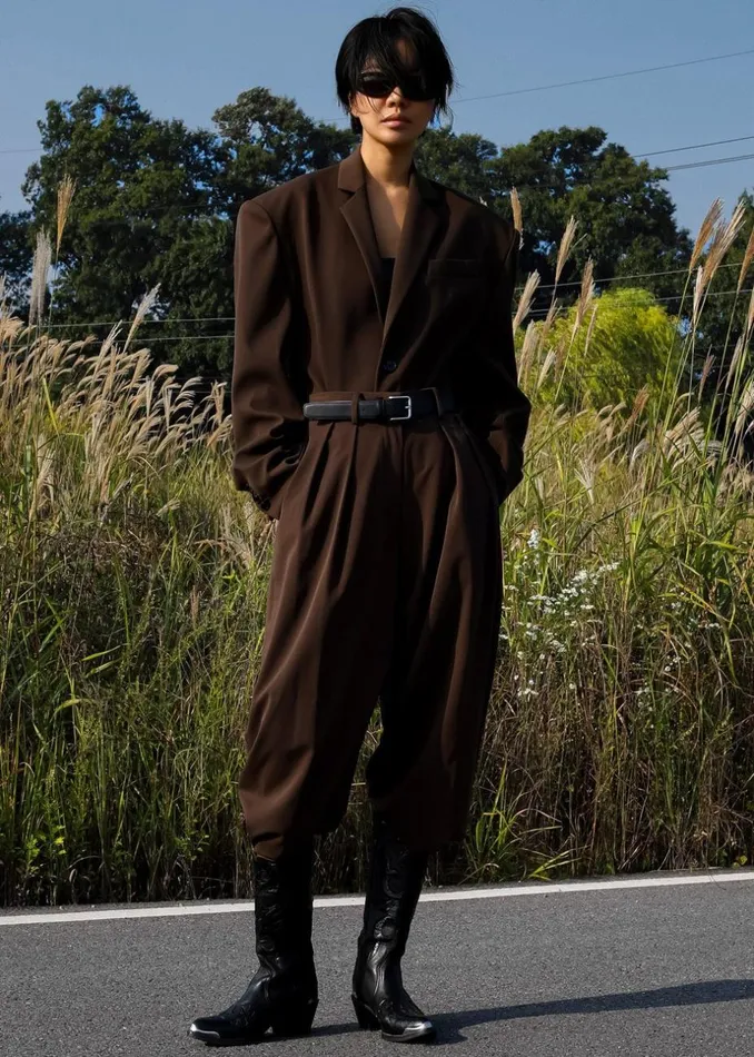 Women The Frankie Shop Outerwear Tansy Oversized Blazer Chocolate