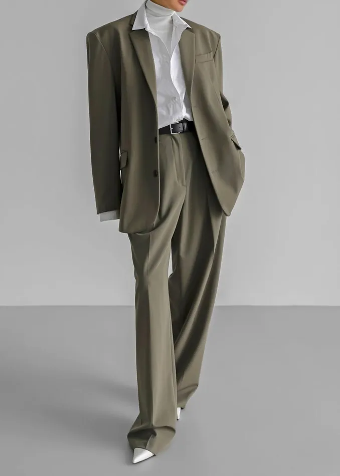 Women The Frankie Shop Outerwear Tansy Oversized Blazer Olive