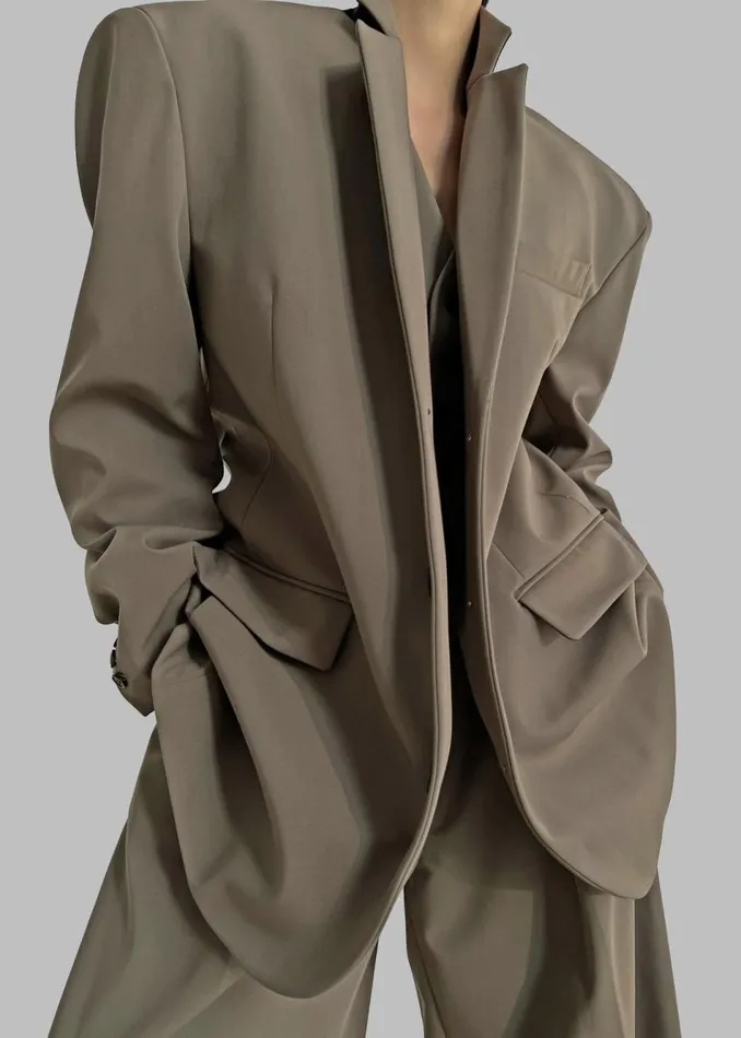 Women The Frankie Shop Outerwear Tansy Oversized Blazer Olive