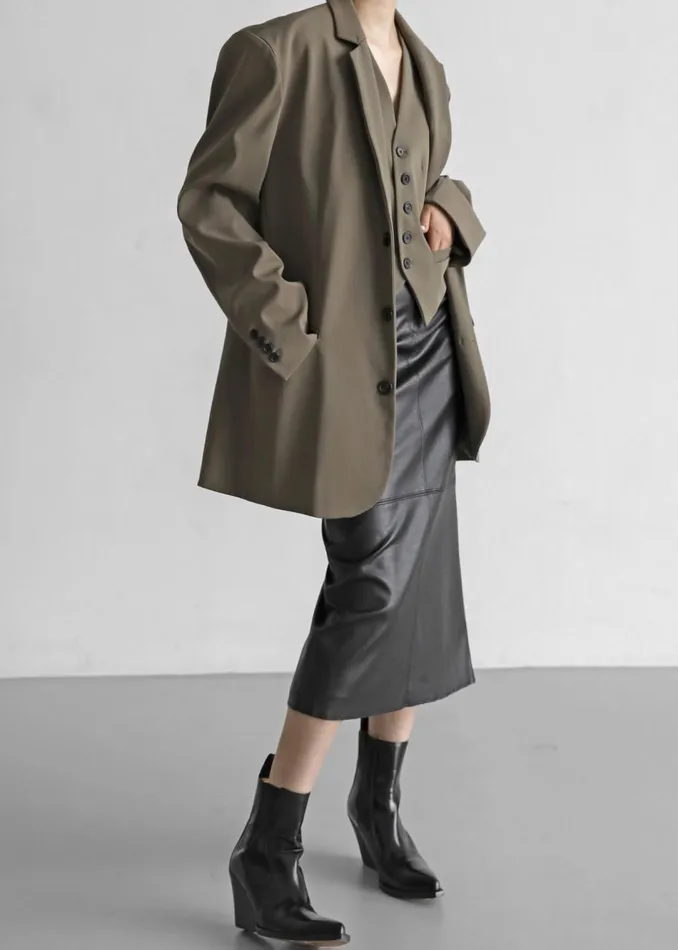 Women The Frankie Shop Outerwear Tansy Oversized Blazer Olive