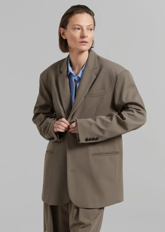 Women The Frankie Shop Outerwear Tansy Oversized Blazer Olive