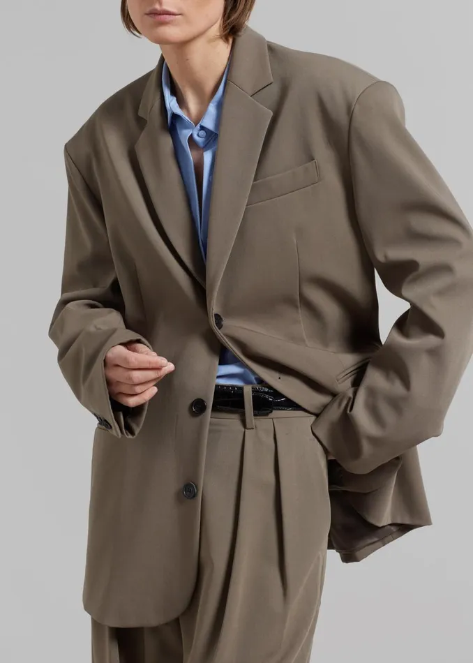 Women The Frankie Shop Outerwear Tansy Oversized Blazer Olive