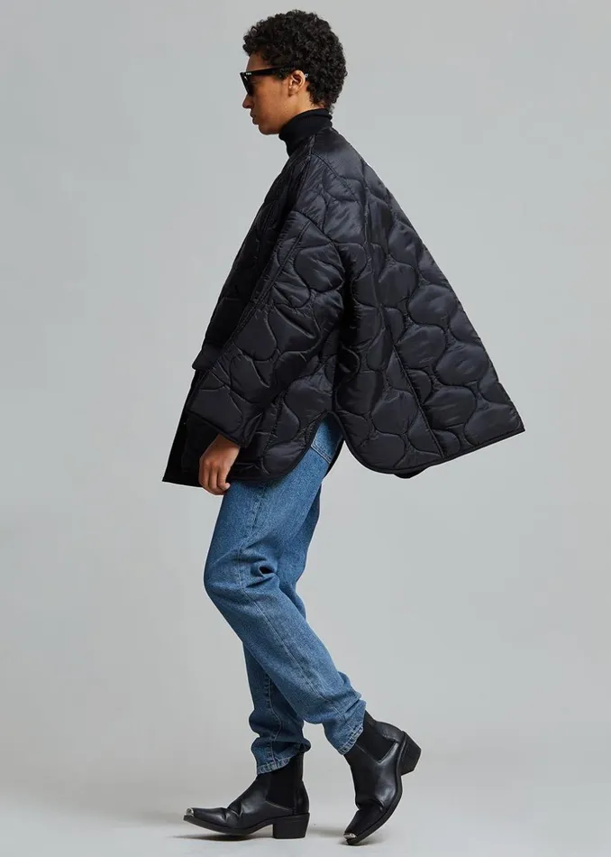 Women The Frankie Shop Outerwear Teddy Quilted Jacket Black