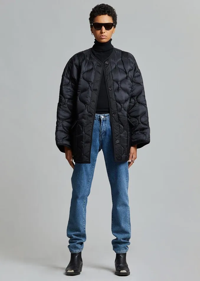 Women The Frankie Shop Outerwear Teddy Quilted Jacket Black