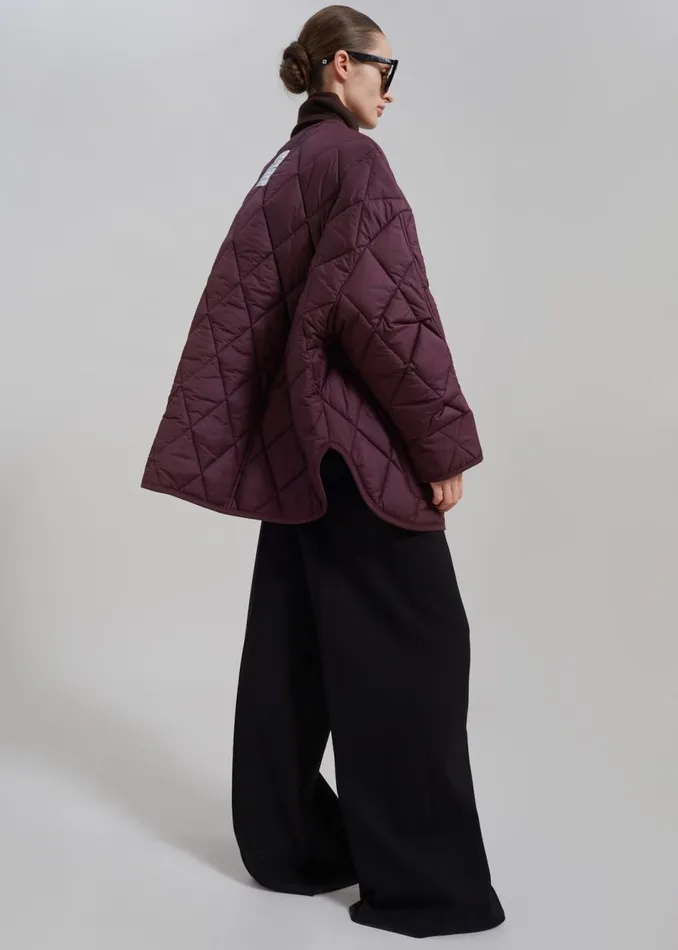 Women The Frankie Shop Outerwear Teddy Quilted Jacket Burgundy