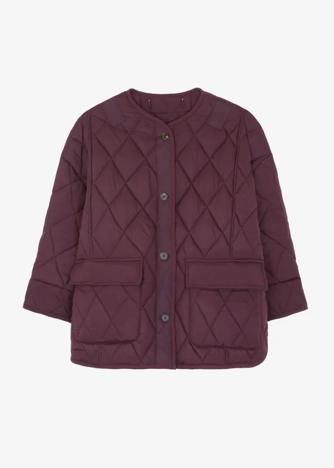 Women The Frankie Shop Outerwear Teddy Quilted Jacket Burgundy