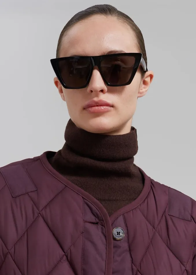 Women The Frankie Shop Outerwear Teddy Quilted Jacket Burgundy