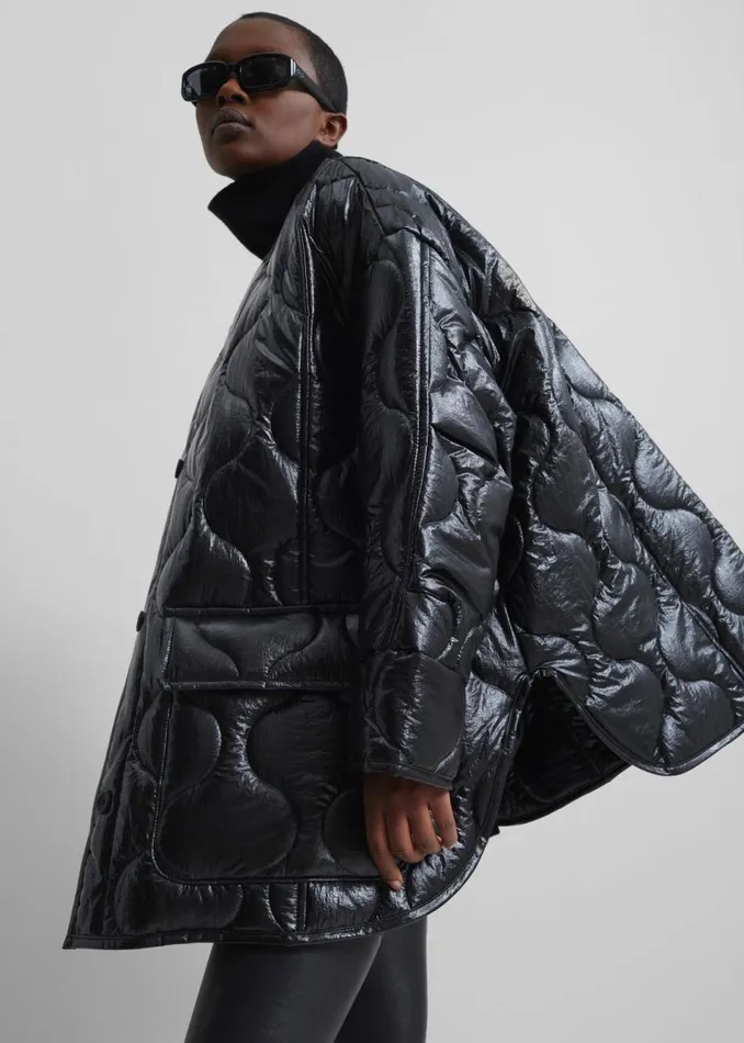 Women The Frankie Shop Outerwear Teddy Quilted Jacket Glossy Black