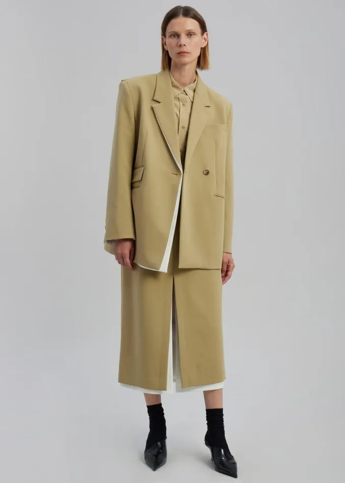 Women The Frankie Shop Outerwear Telli Layered Blazer Khaki