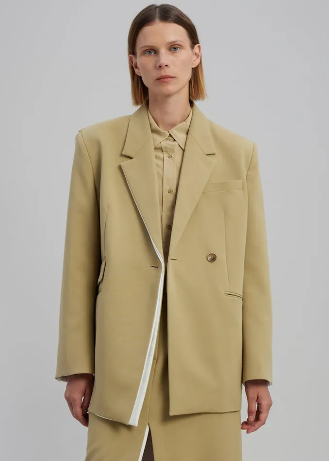 Women The Frankie Shop Outerwear Telli Layered Blazer Khaki