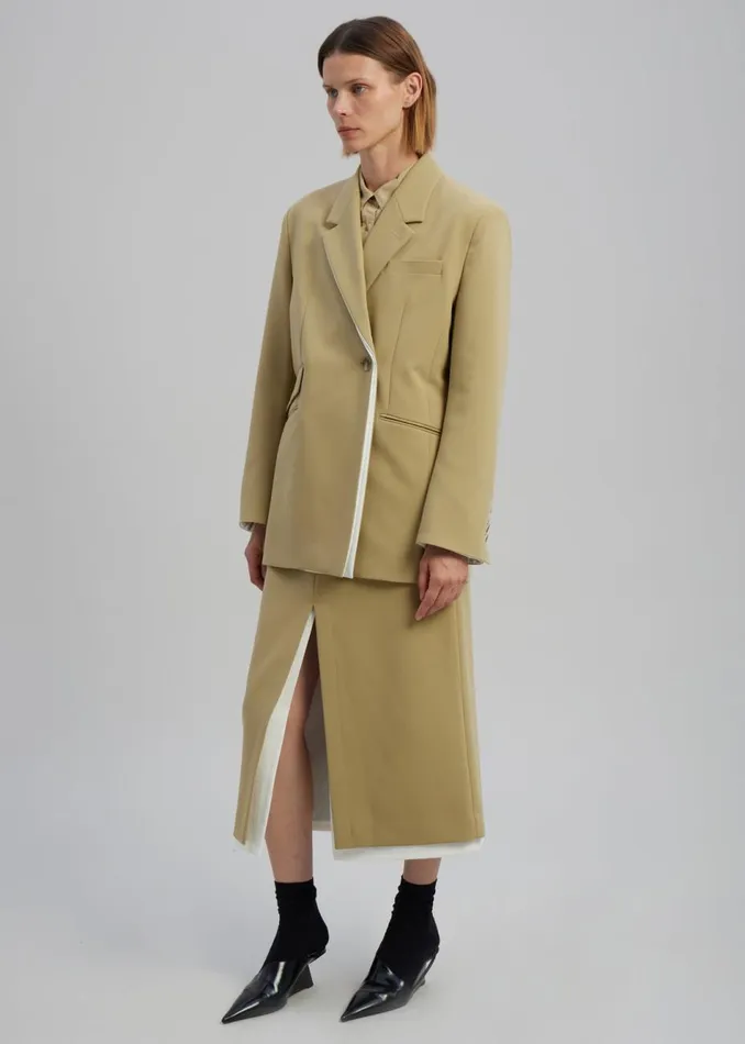 Women The Frankie Shop Outerwear Telli Layered Blazer Khaki