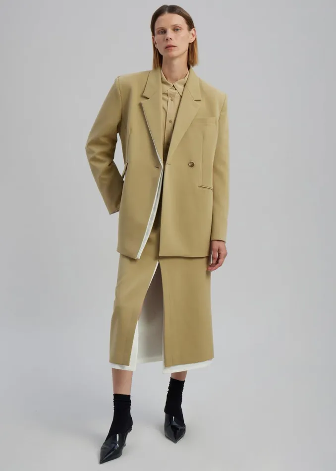 Women The Frankie Shop Outerwear Telli Layered Blazer Khaki