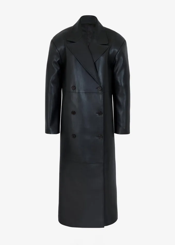 Women The Frankie Shop Outerwear Tina Faux Leather Trench Coat Black