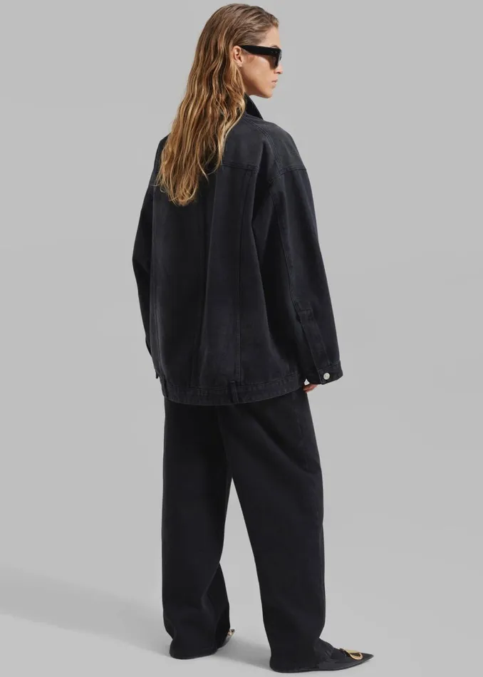 Women The Frankie Shop Outerwear William Denim Jacket Black Wash