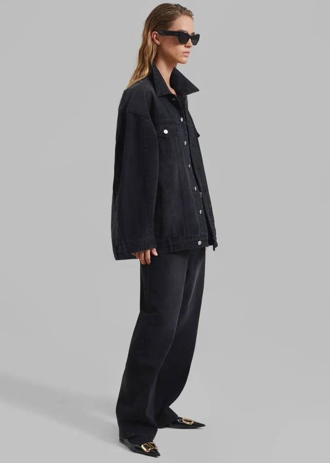 Women The Frankie Shop Outerwear William Denim Jacket Black Wash