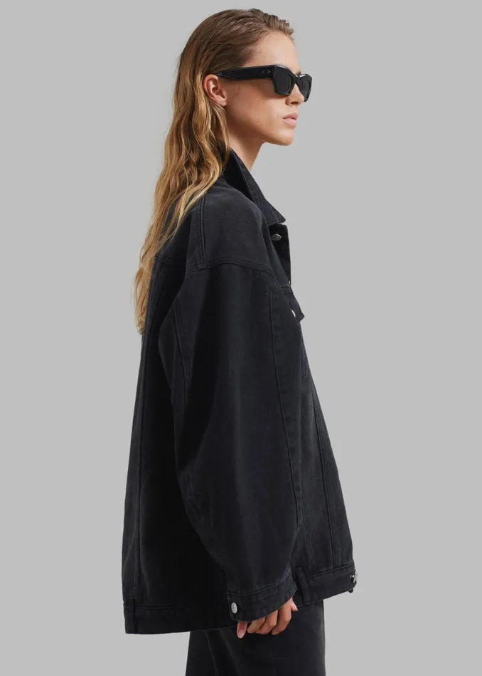 Women The Frankie Shop Outerwear William Denim Jacket Black Wash