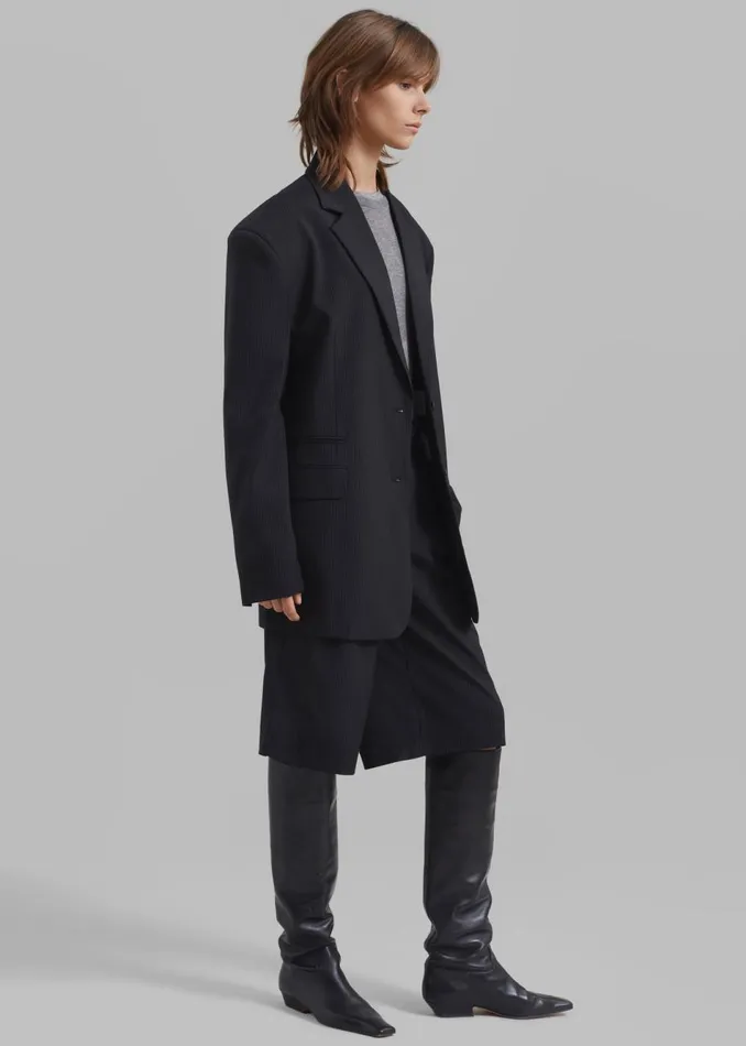 Women The Frankie Shop Outerwear Wilma Blazer Black Pinstripe
