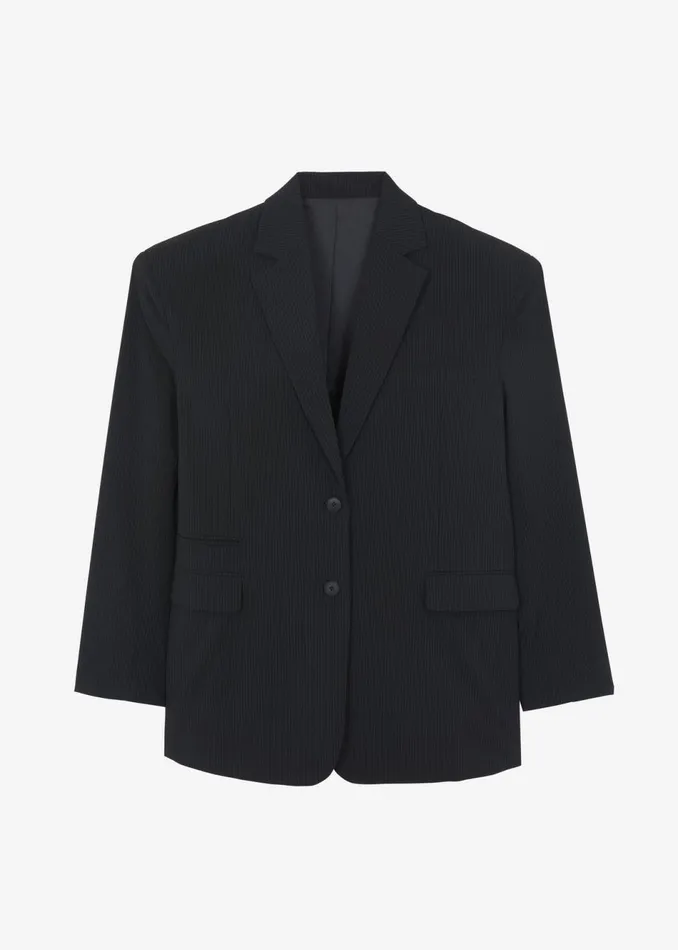 Women The Frankie Shop Outerwear Wilma Blazer Black Pinstripe