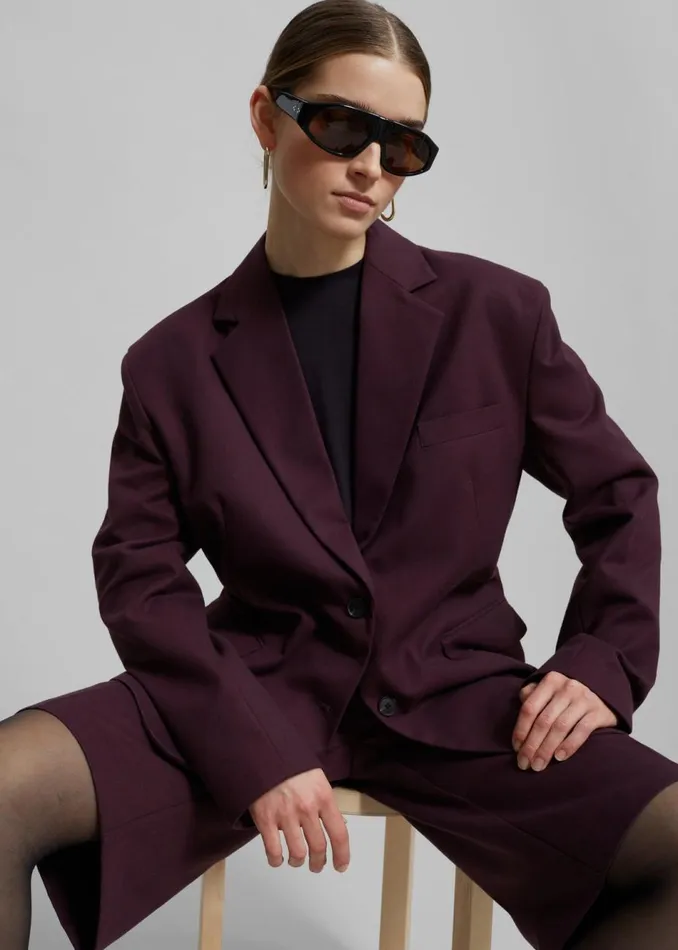 Women The Frankie Shop Outerwear Wilma Blazer Burgundy