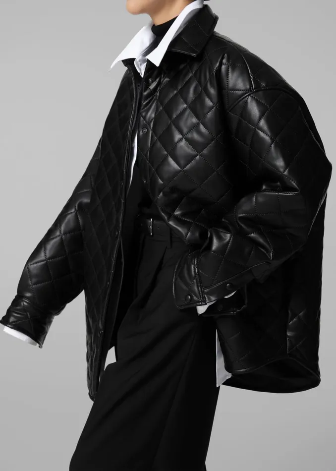 Women The Frankie Shop Outerwear Zak Padded Quilted Shirt Jacket Black