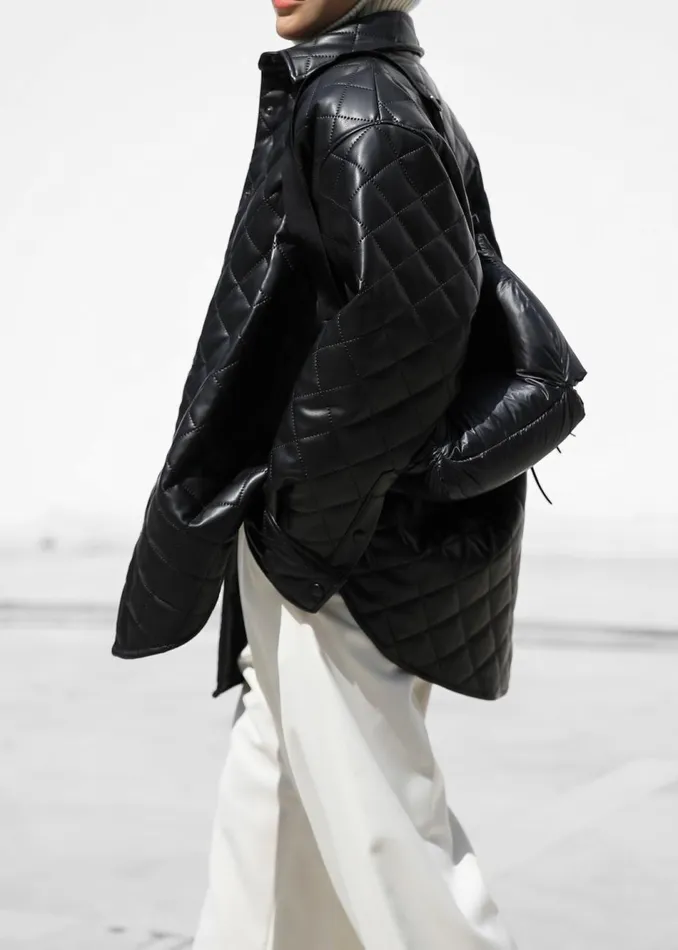 Women The Frankie Shop Outerwear Zak Padded Quilted Shirt Jacket Black